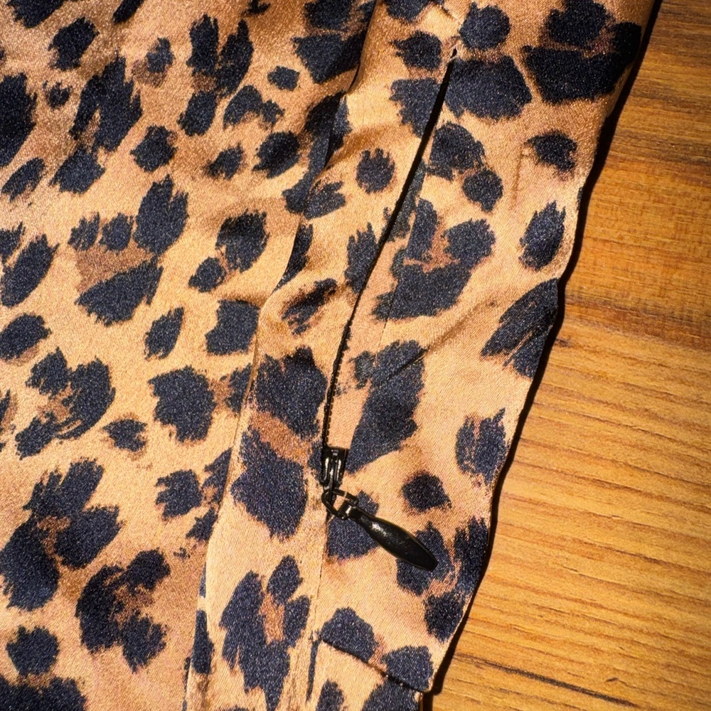 NWT Adore Me Leopard Slip Dress Mob Wife Bombshell Satin Animal Print Maxi - Picture 4 of 9